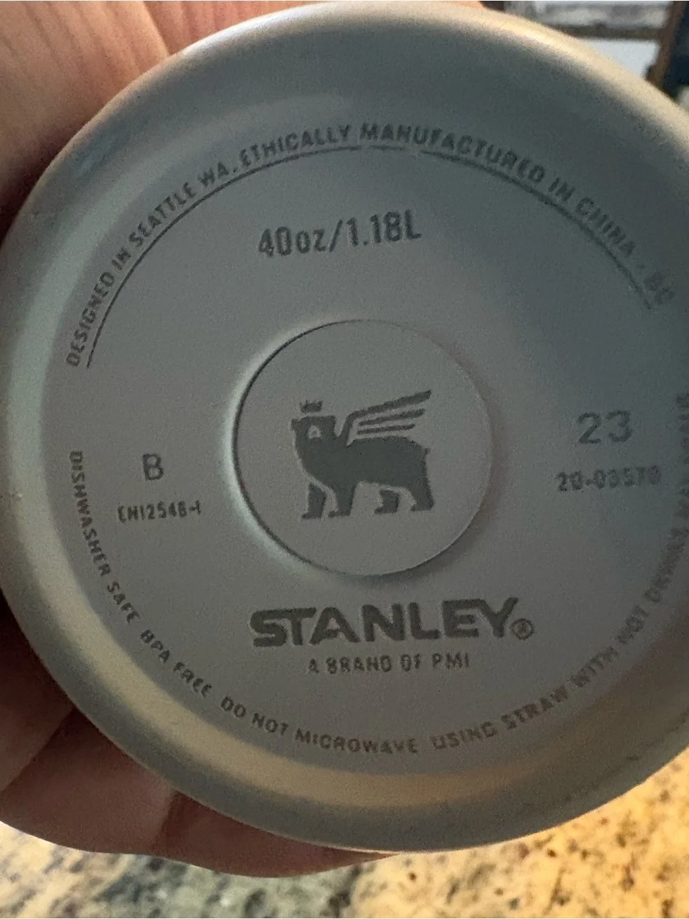 Stanley Grey and blue Tumbler 40oz - Picture 6 of 6